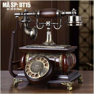 Điện thoại để bàn tân cổ điển LẮP SIM DI ĐỘNG phím quay DT15 - Điện thoại giả cổ lắp sim di động sử dụng nghe gọi rõ