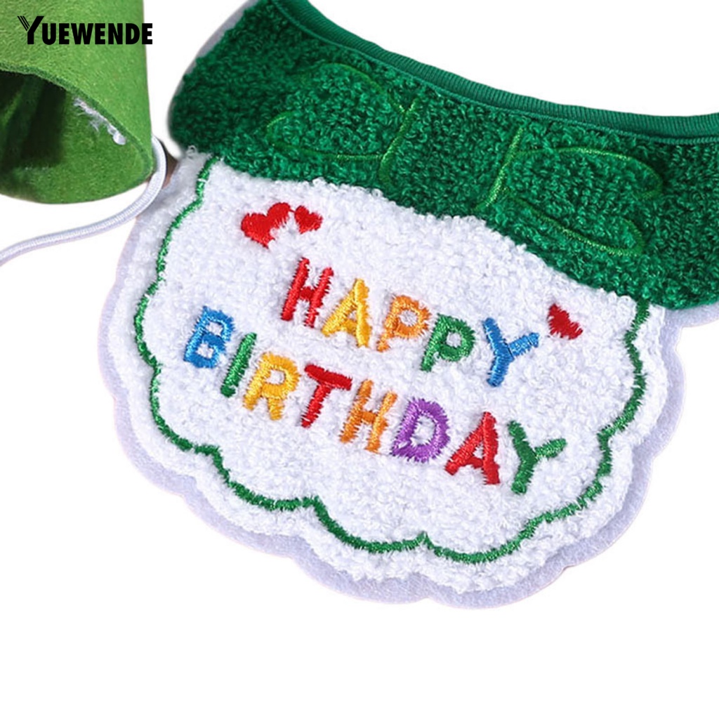 1 Set Mũ Đội Đầu Và Khăn Choàng Cổ Thêu Hình Sáng Tạo Dùng Làm Đạo Cụ Chụp Ảnh Sinh Nhật Cho Thú Cưng