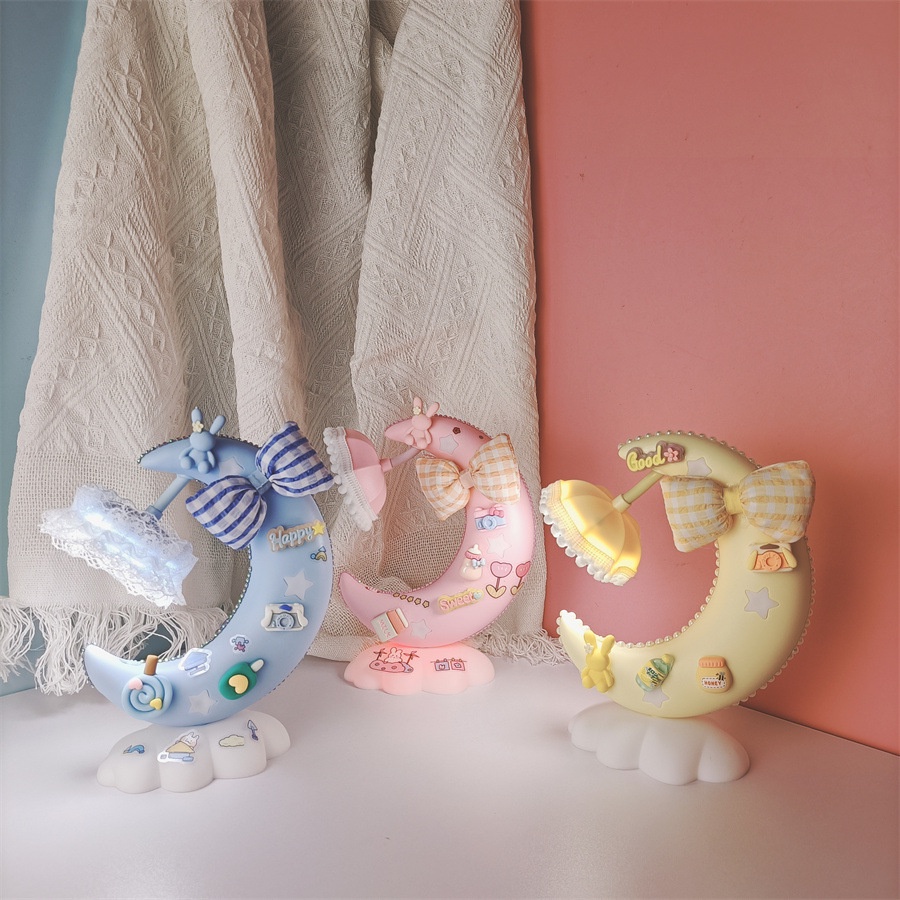 Đèn Ngủ Để Bàn mini Tự Làm Hình Mặt Trăng Hoạt Hình Sáng Tạo Cho Học Sinh Và Trẻ Em