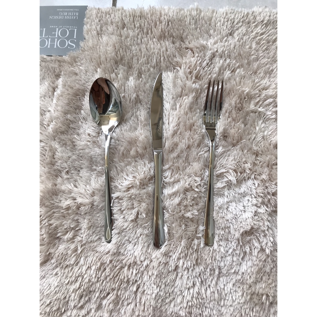 Bộ Dao muỗng  nĩa  ăn bít tết, Inox cao cấp sáng bóng, tinh tế, thiết kế sang trọng VIVO