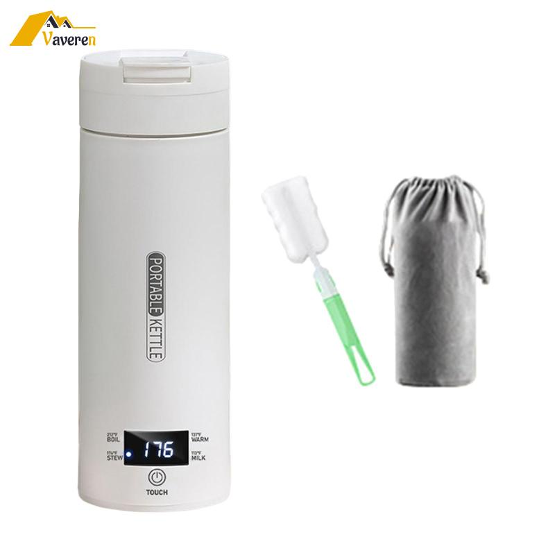 Ấm Đun Nước Điện Tử Chống Rò Rỉ Có Màn Hình LED Hiển Thị Tiện Dụng Cho Xe Hơi / Máy Bay / Cắm Trại
