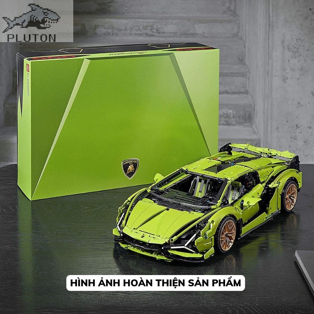 Mô hình lắp ráp siêu xe technic Lambo Sian FKP 37 Mô hình technic tỉ lệ 1:8 với 3696 PCS bảo hành bởi Plut