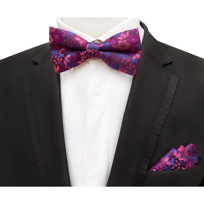 Set khăn tay và nơ thắt đeo cổ EFAN điều chỉnh được họa tiết hoa nhiều màu sắc tùy chọn cho nam trong tiệc cưới mới