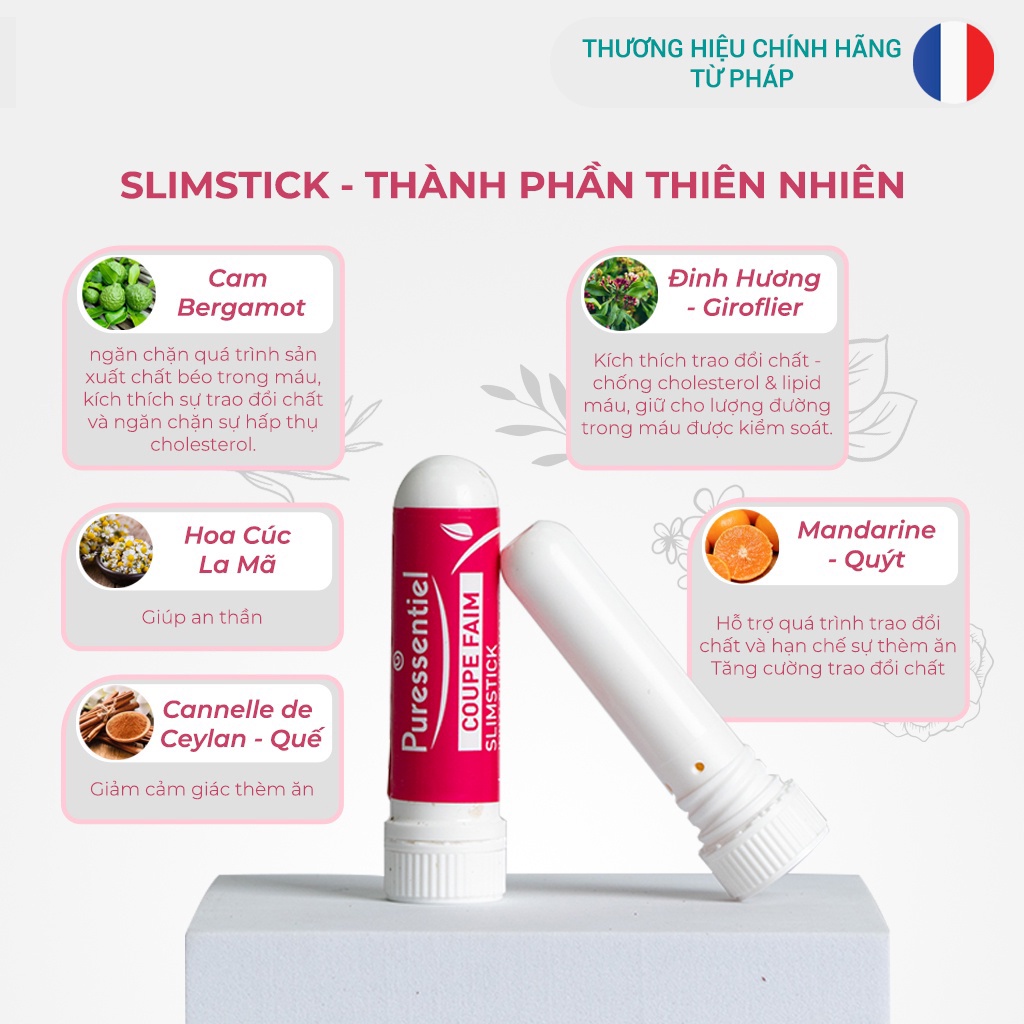 [GIFT] Ống Hít Giảm Cảm Giác Thèm Ăn Hỗ Trợ Giảm Cân Puressentiel Inhaleurs Minc 1ml