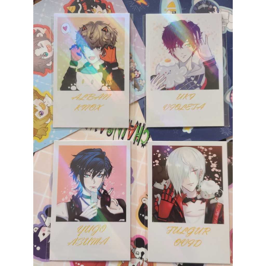Polaroid Noctyx vtuber nijisanji en uki violeta fulgur ovid yugo asuma alban knox