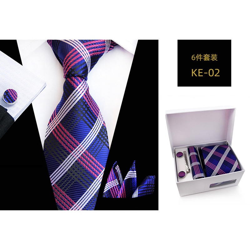 Cà vạt EFAN 8cm sọc ca rô đen xám vàng phong cách thời trang lịch lãm cho nam