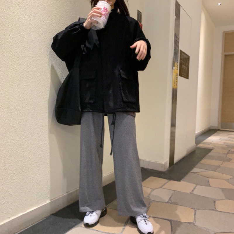 Áo Khoác Bóng Chày Tay Dài Phong Cách Hàn Quốc Cho Nữ