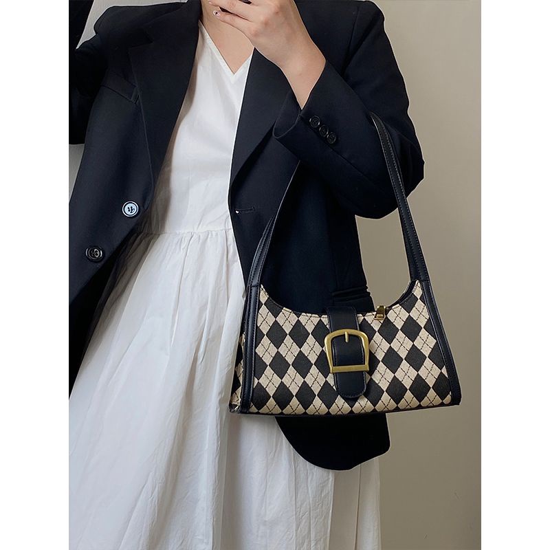 Mischa Túi canvas Đeo Vai Hình Thoi Phong Cách retro Đơn Giản Dễ Phối Đồ Cho Nữ