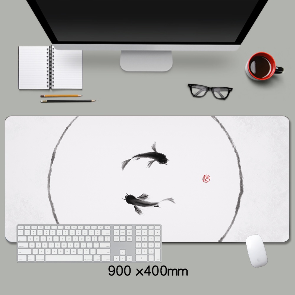 Miếng Lót Chuột Và Bàn Phím Máy Tính Hình Cá Koi