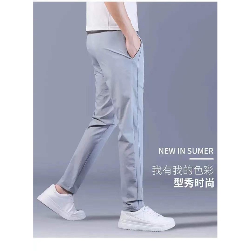 Quần Dài Thể Thao Dáng Ôm Thoáng Khí Thời Trang Mùa Hè Phong Cách Hàn Quốc Cho Nam Size M-5XL