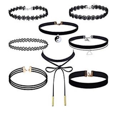 Vòng cổ vòng đeo chân choker hoá trang cosplay nơ chuông chất liệu ren sexy