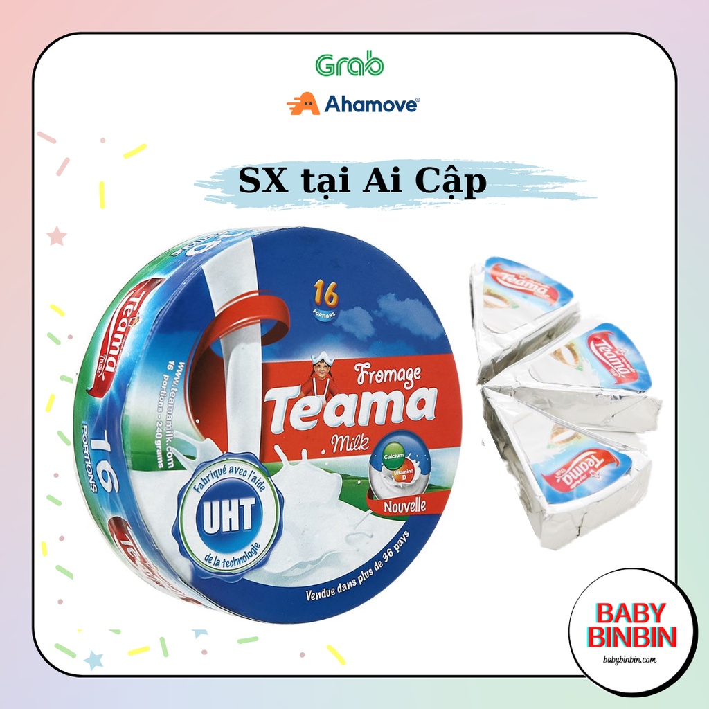Phô mai vị sữa Teama hộp 16 miếng 240g