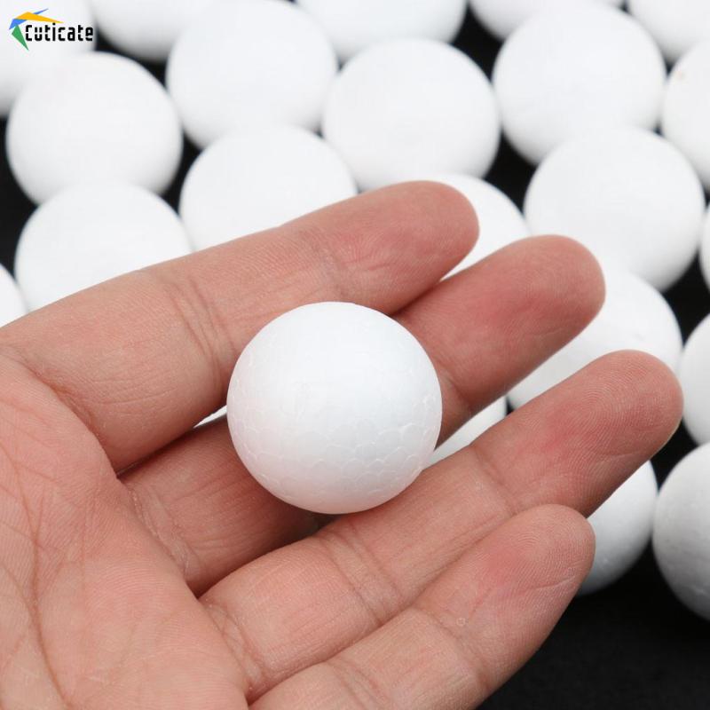 Set 100 quả bóng xốp màu trắng trang trí giáng sinh