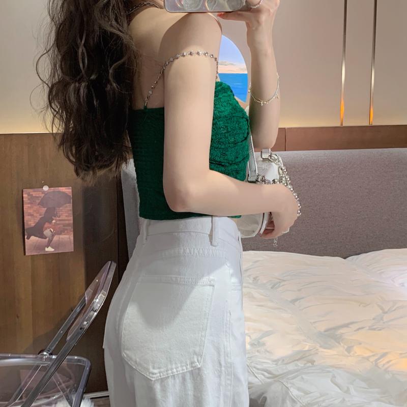 áo 2 dây croptop hai dây sát nách phối ren 3 màu thiết kế quyến rũ cho nữ ba lỗ