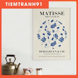 Tranh Canvas Cao Cấp  Tranh Henri Matisse Blue Cut-outs Printable Poster, Matisse Modern Wall Décor