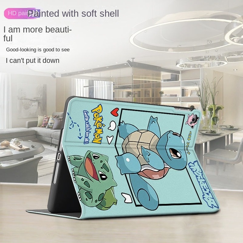 Vỏ Pokemon Pikachu cho Air 10.9 Pro 11 2019 IPad 10.2 Vỏ 7/8/9 Vỏ thế hệ thứ 9 cho năm 2018 9.7 5/6 Air 2/3 10.5 Mini 4 5 6