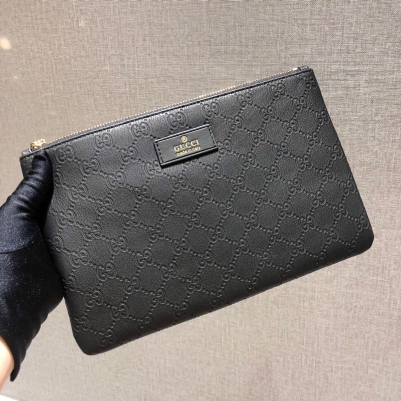 Clutch nam da thật mềm mịn ví cầm tay cao cấp chữ G đôi Gucci