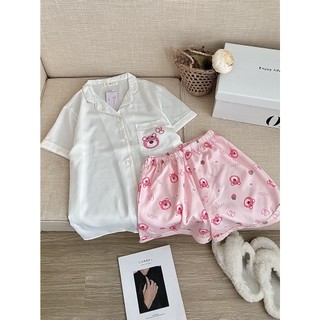 Đồ ngủ pyjama lụa mango cao cấp in hình dễ thương