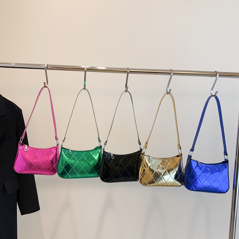 Túi Xách JASMIN NOIR Đeo Vai Họa Tiết Sọc Caro Đơn Giản Thời Trang Cho Nữ