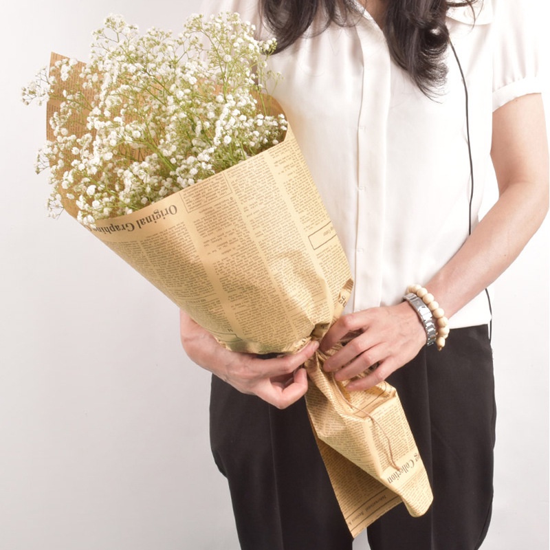 1 Tờ Giấy Gói Hoa 50x70cm Họa Tiết Tờ Báo Tiếng Anh