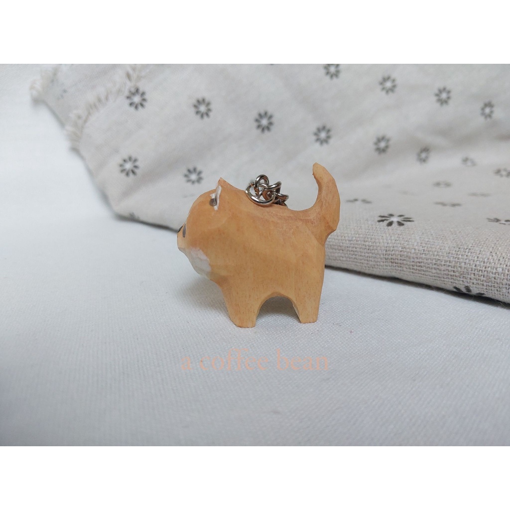 Móc khóa khắc gỗ thủ công chó SHIBA và HUSKY siêu cấp cute