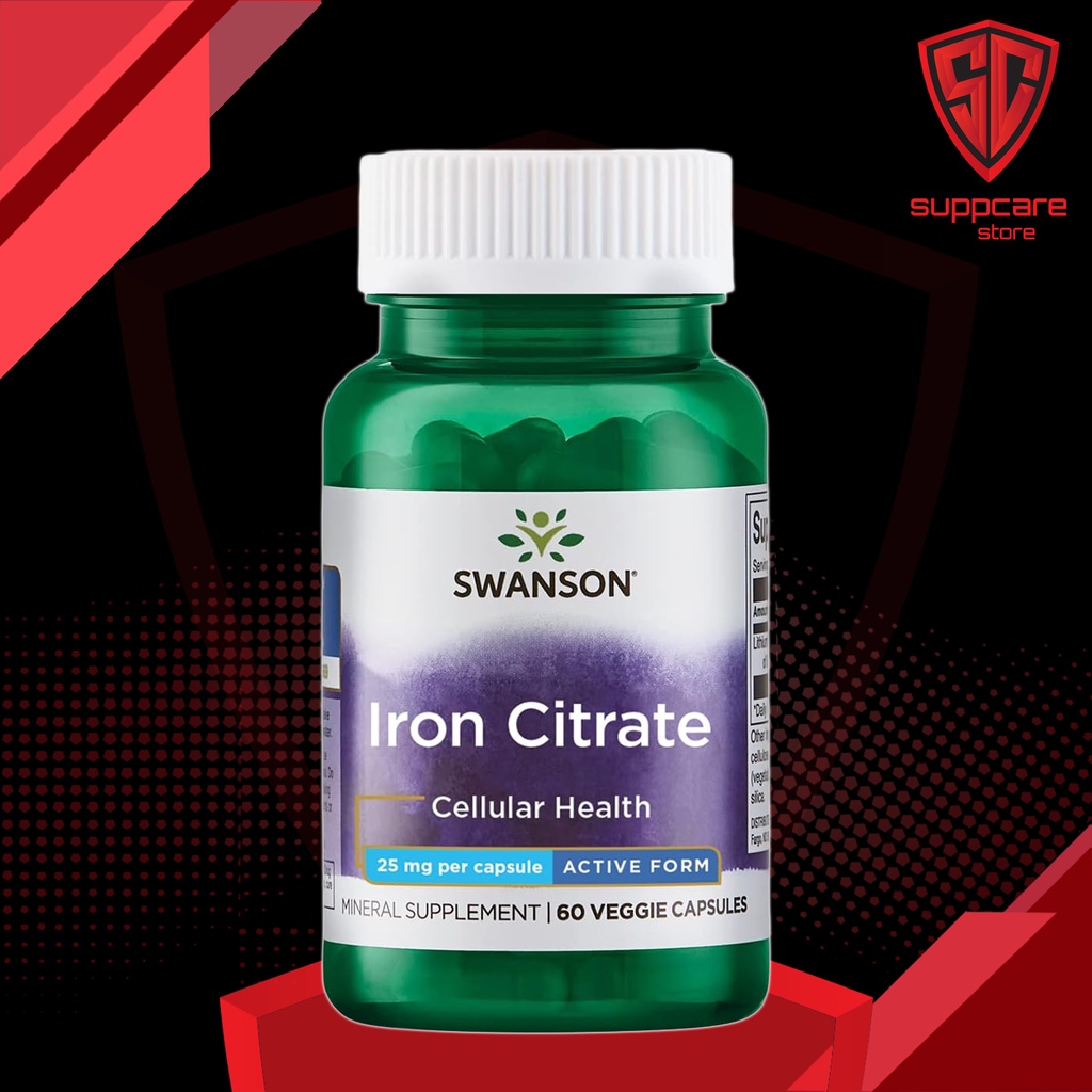 [CẬN DATE GIÁ RẺ] Viên Uống Bổ Sung Sắt Cho Cơ Thể | Swanson Premium- Iron Citrate - Active Form [60 Viên - 25 mg]