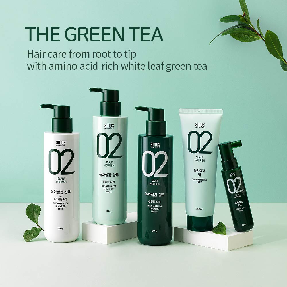 Dầu dưỡng tóc kích thích mọc tóc AMOS PROFESSIONAL The Green Tea Scalp Essential Tonic 80ml Daily Beauty Official