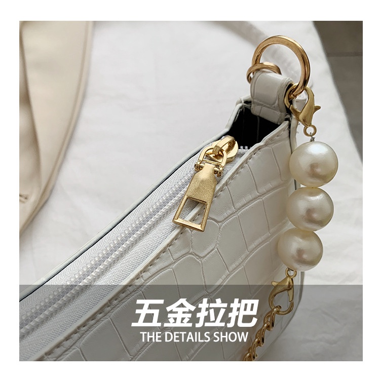 Túi Xách JASMIN NOIR Đeo Vai Họa Tiết Da Cá Sấu Thời Trang Cho Nữ