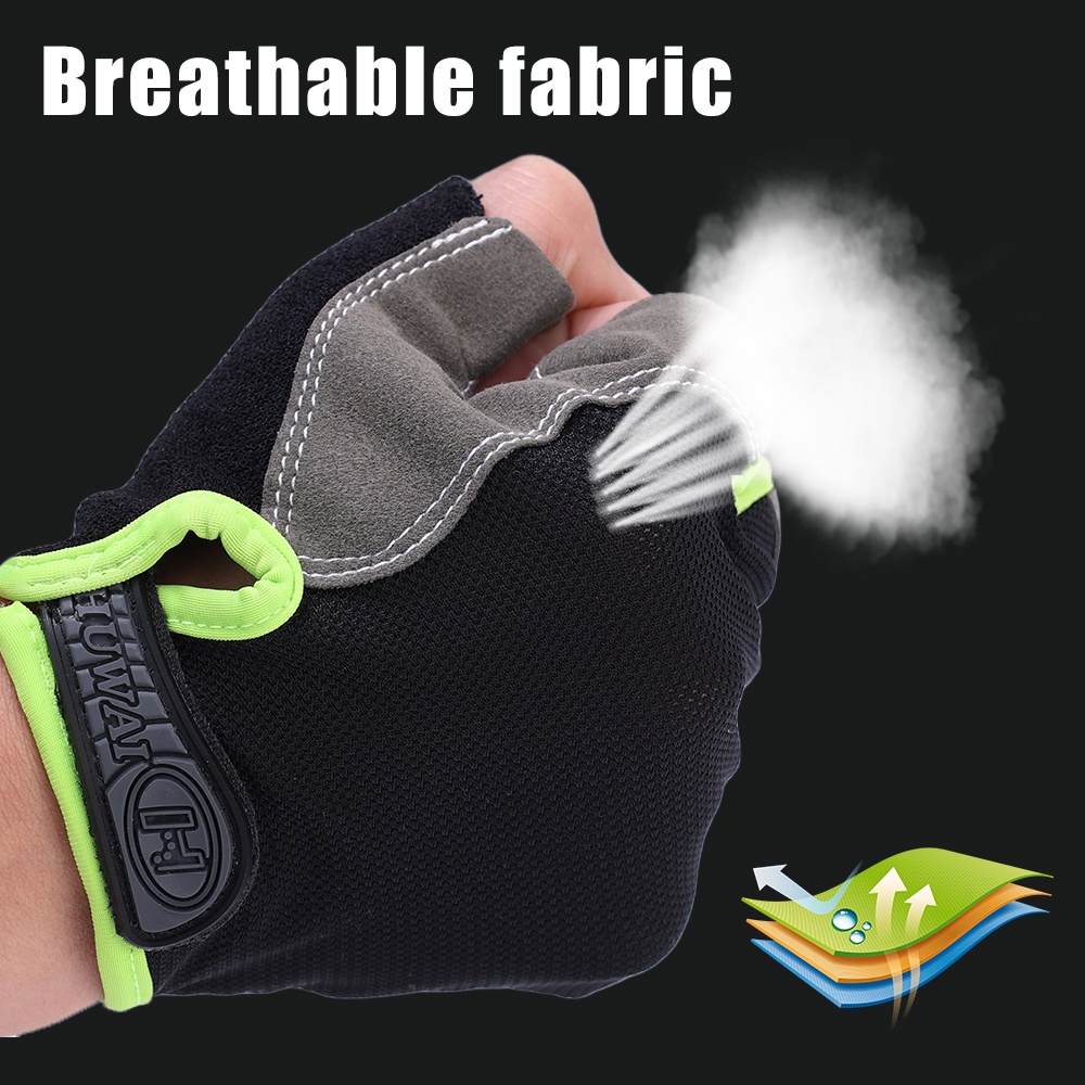 Găng Tay Thể Thao Hở Ngón Chống Trượt Thoáng Khí Cho Nam Nữ