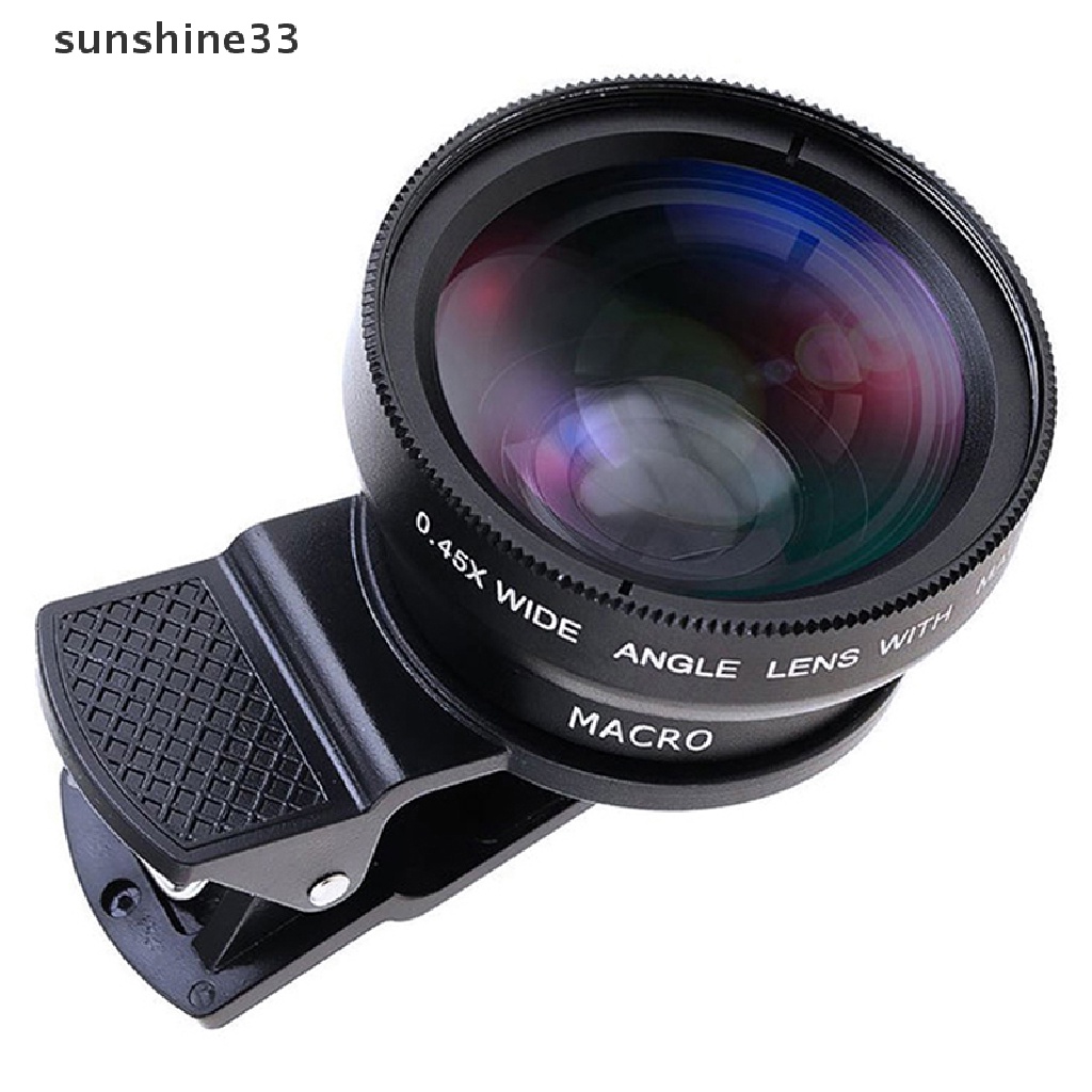Bộ Lens Mắt Cá Góc Rộng 0.45X 2 Trong 1 Gắn Điện Thoại Thông Minh