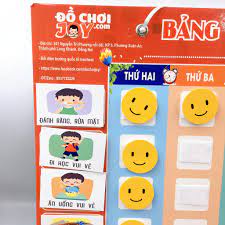 Dụng cụ học tập _ bảng ghi chú thời khóa biểu _ bảng khen thưởng _ đánh dấu hoạt động cho bé