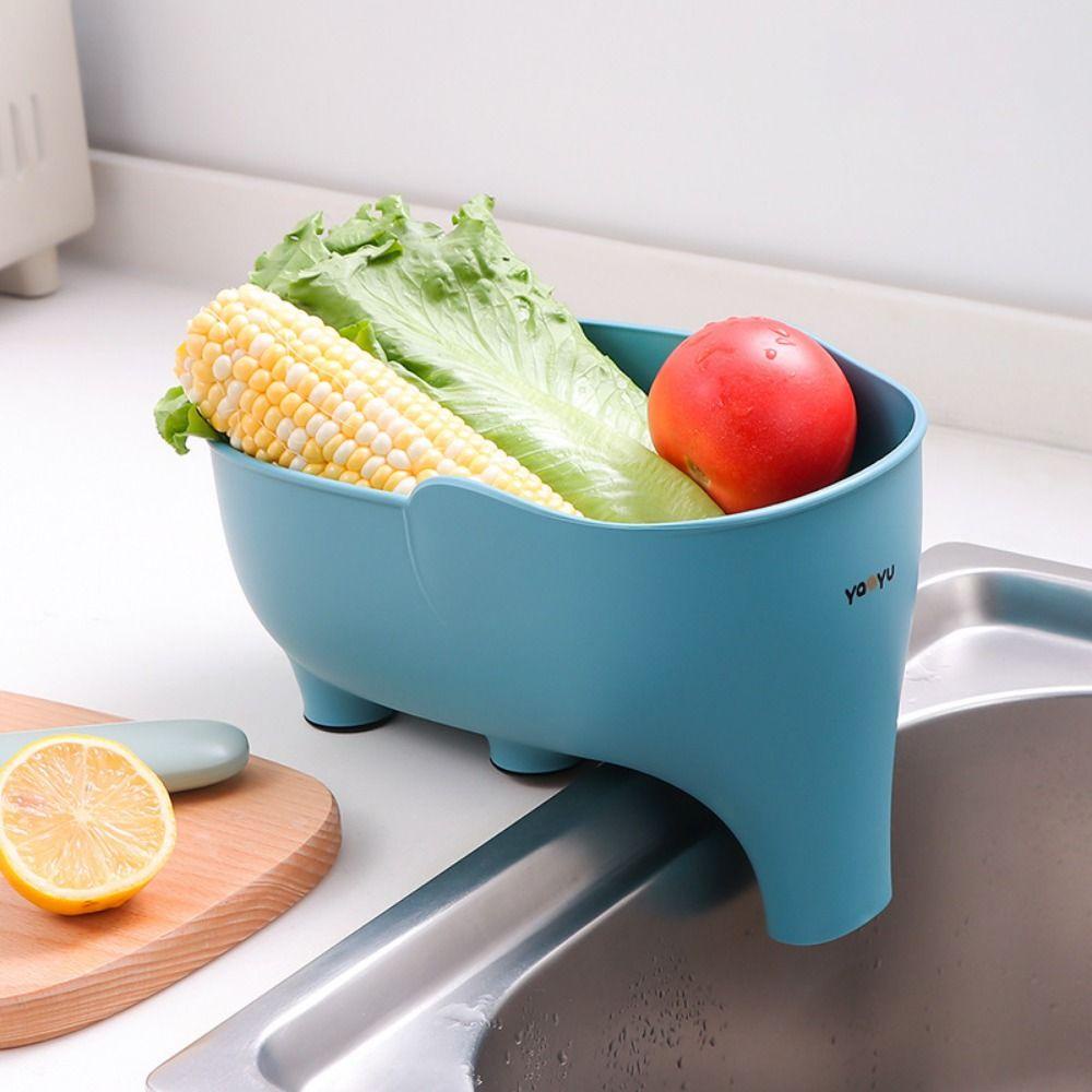 1 Rổ Đựng Đồ Dùng Nhà Bếp Cỡ Lớn Chống Trượt Hình Chú Voi Sáng Tạo