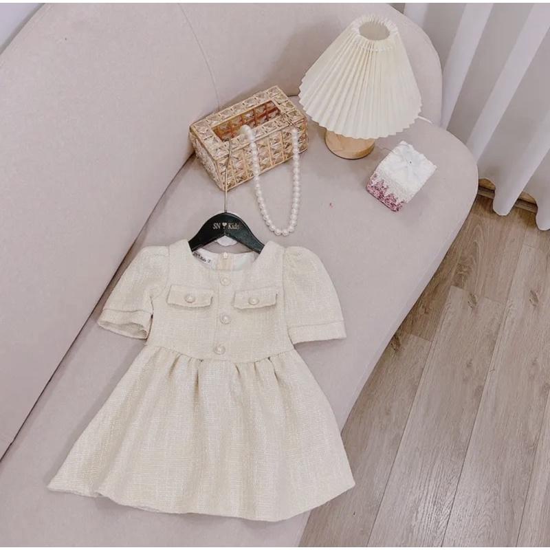 Váy Dạ Mỏng Mát Dáng Tiểu Thư Điệu Đà Dành Cho Bé Gái 8-24kg