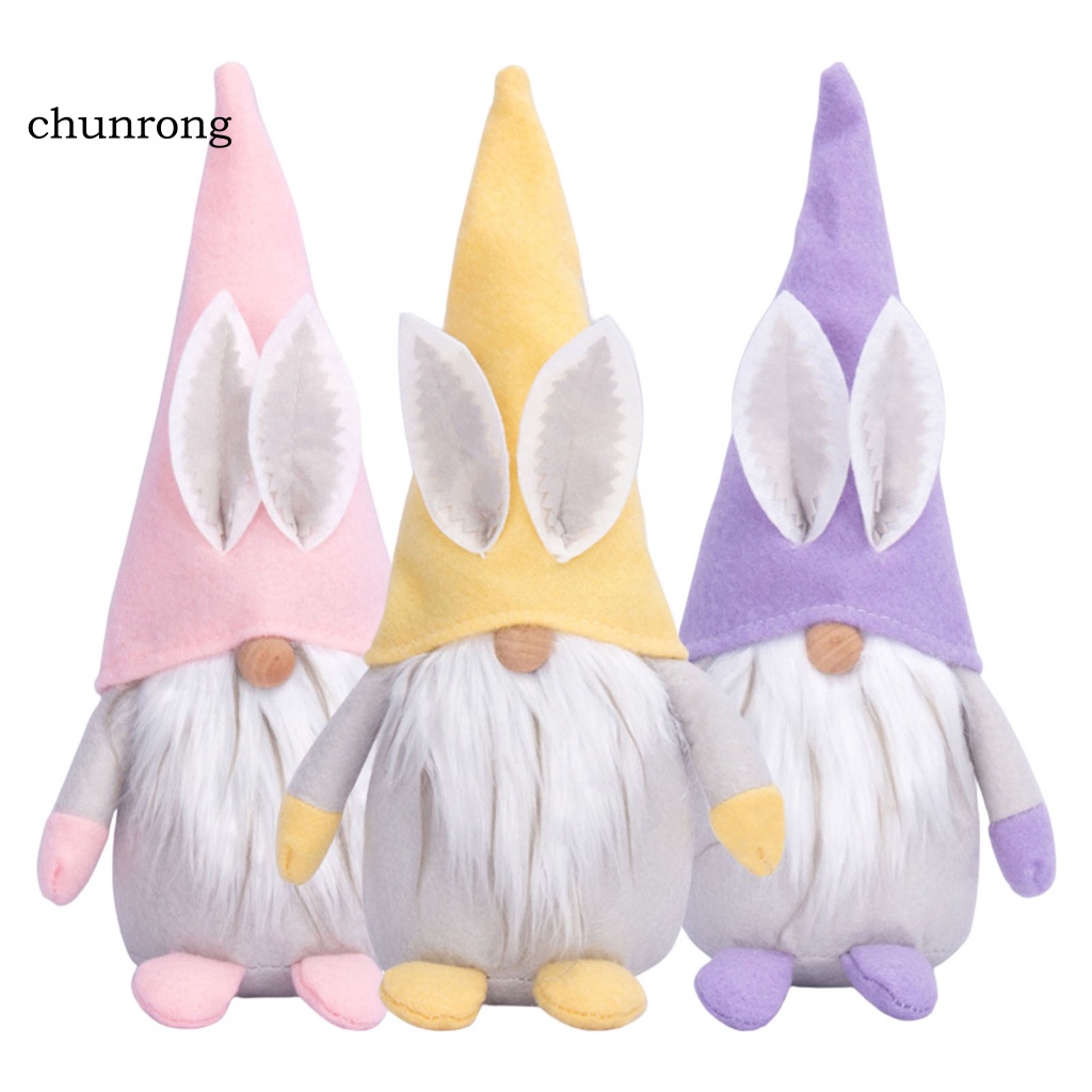 Chunrong Búp Bê Vải Gnomes Tai Thỏ Nhồi Bông Mềm Mại Trang Trí Lễ Phục Sinh