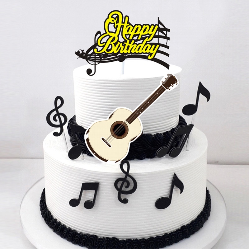 Thẻ Ghi Chú Cắm Trang Trí Bánh Kem Sinh Nhật Hình Đàn violin