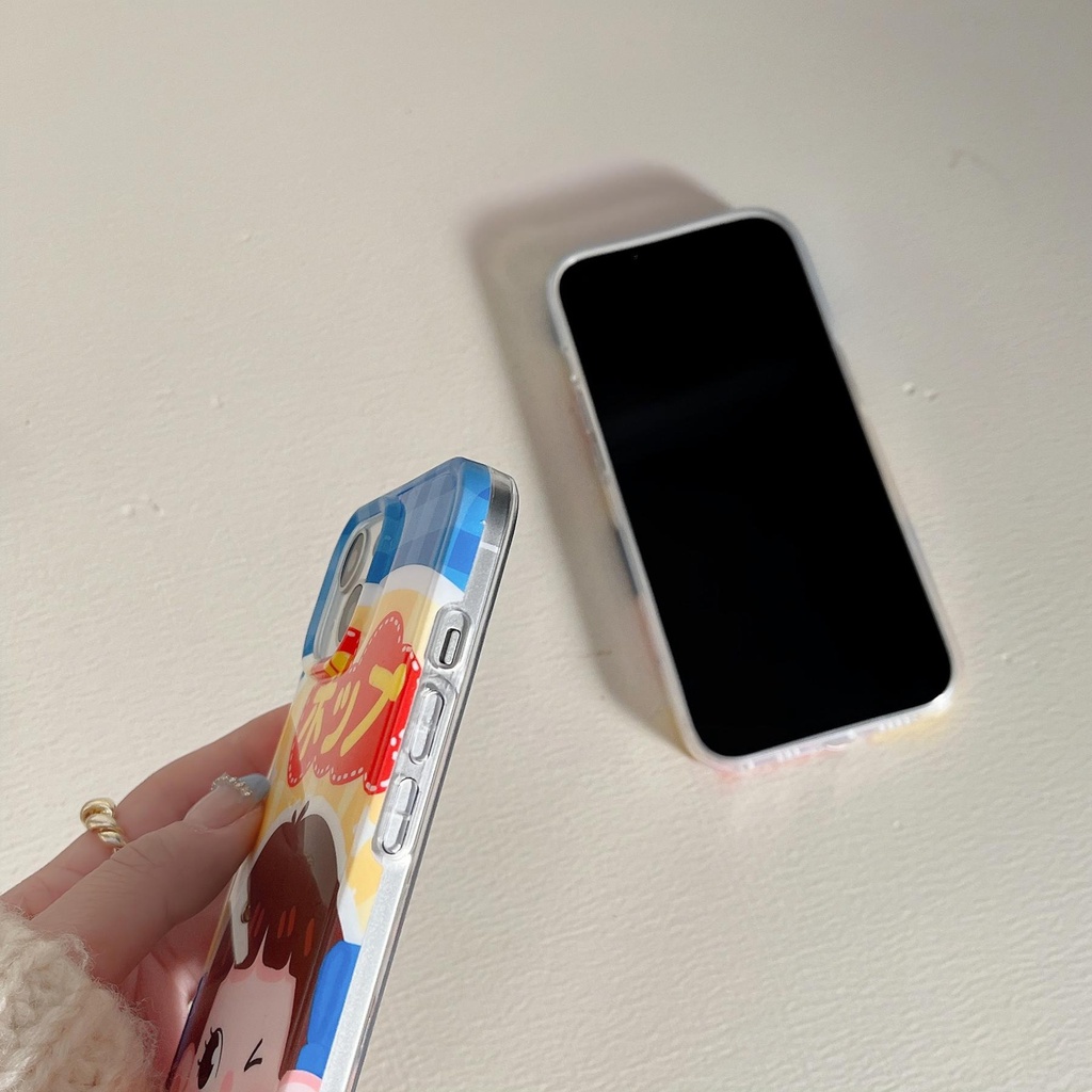 Ốp Điện Thoại tpu Dẻo Họa Tiết Hoạt Hình Cô Gái &amp; Bình Sữa Dễ Thương Chống Rơi Cho iPhone 14 13 12 11 Pro Max