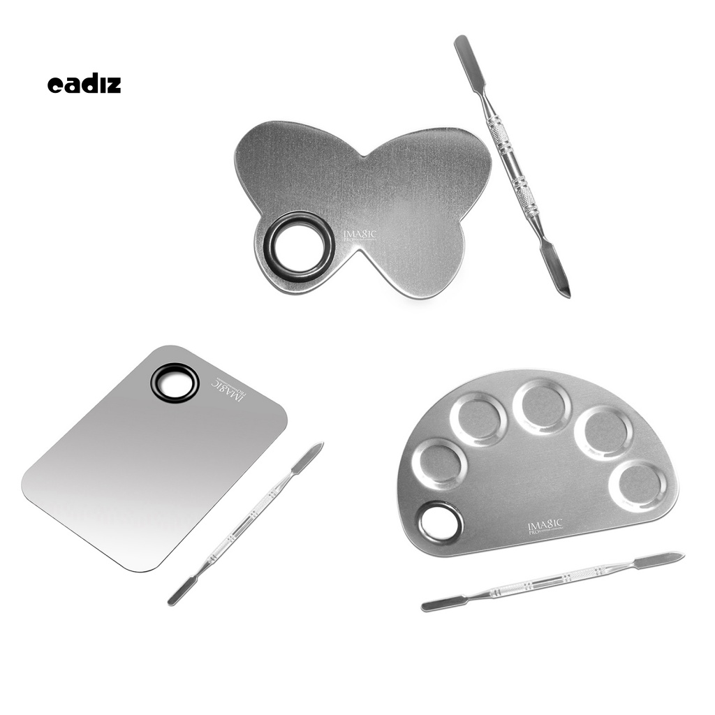 Khay Đựng Phấn Trang Điểm Bằng Thép Không Gỉ Có Tay Cầm Chống Trượt Tiện Dụng