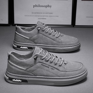 Giày sneaker nam, giày da nam thấp cổ da lộn, mẫu mới 2023