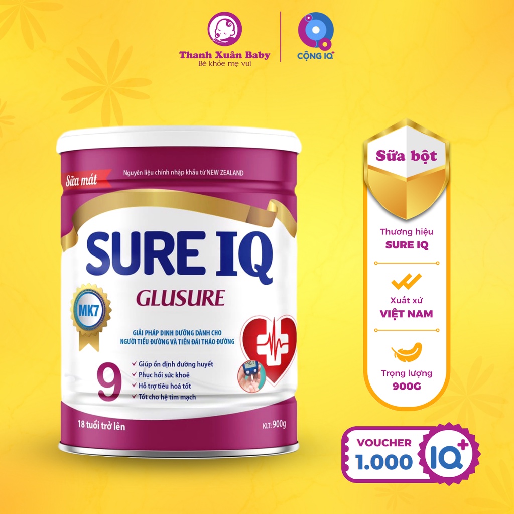 Sữa cho người tiểu đường Sure IQ Glusure hỗ trợ phục hồi sức khỏe 900g - Thanh Xuân Baby