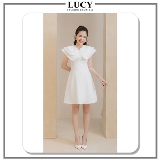 Váy Liền Luxy V30347 Sát Nách, Cổ Sen 3 Tầng Thiết Kế Sang Trọng, Lịch Sự