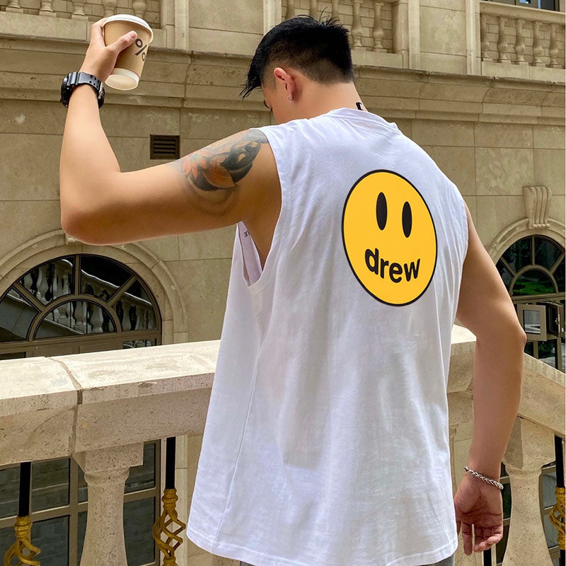 Áo Ba Lỗ In 5D DDREW Mặt Cười Siêu Hot, Cotton Khô Mát Mẻ Du Lịch Trẻ Trung Năng Động