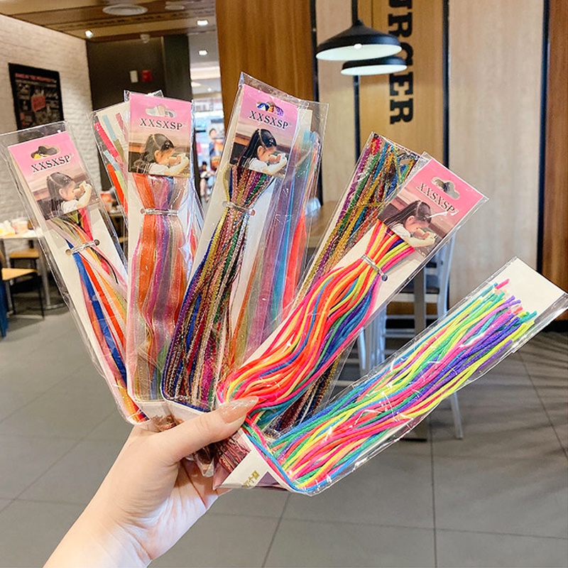 Tóc Tóc Sợi Dây Màu Bảy Màu Dây đeo đầu Hàn Quốc Dây Buộc Tóc Bẩn Thần Khí Tóc Trẻ Em Trang Trí Mũ