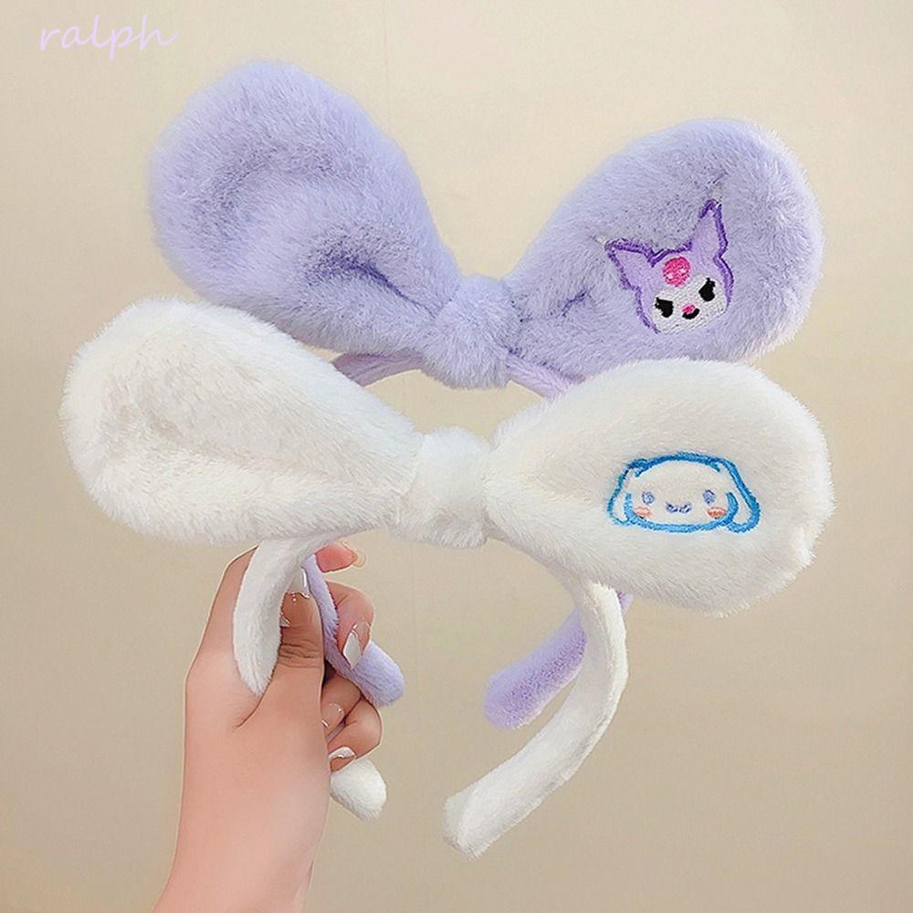 Băng Đô Cài Tóc Tai Thỏ Hoạt Hình Phủ Lông Dễ Thương Cho Nữ