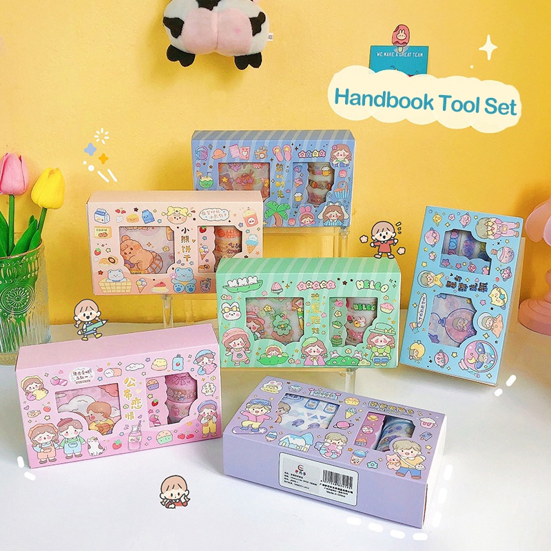 Băng Keo Dán Trang Trí Họa Tiết Hoạt Hình Dễ Thương DIY