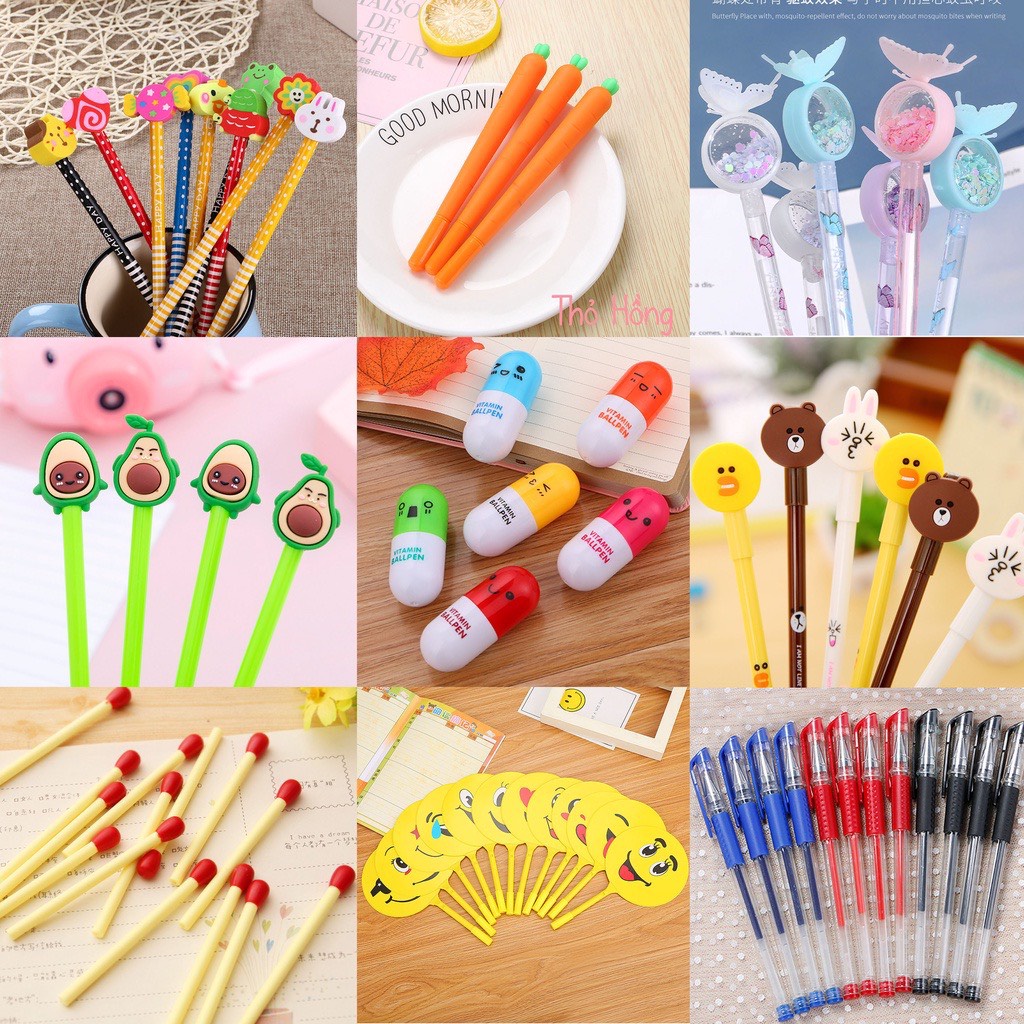 Bút bi, bút nước dễ thương cute các hình hot nhất