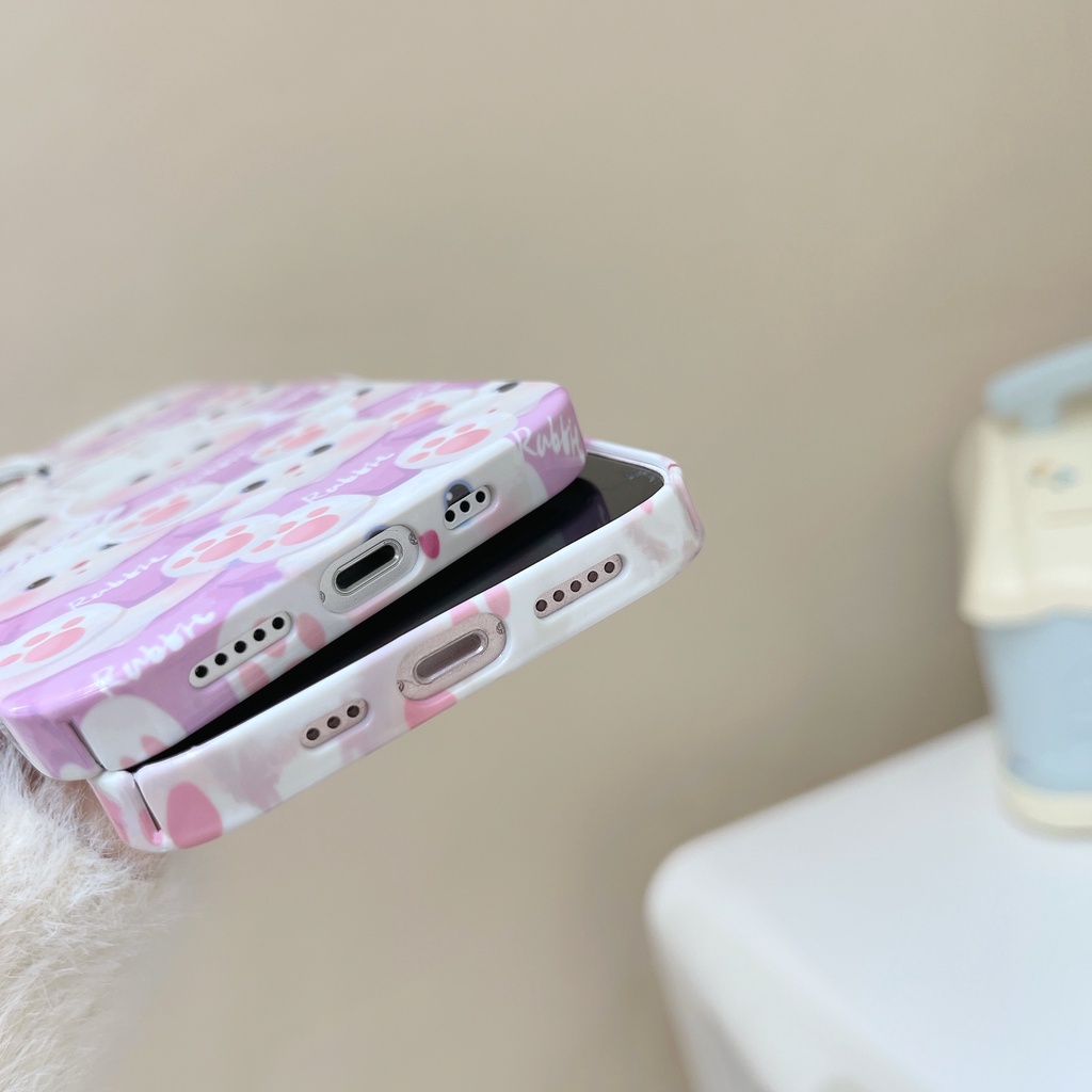 Ốp Điện Thoại PC Cứng Viền TPU Dẻo Họa Tiết Hoạt Hình Chú Thỏ / Gấu Dễ Thương Chống Rơi / Sốc Cho iPhone 14 13 12 11 Pro Max