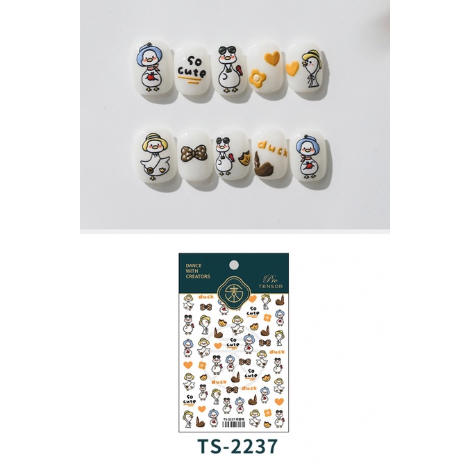 Miếng Dán Trang Trí Móng Tay 5D Hình Chú Vịt Dễ Thương TS-2237