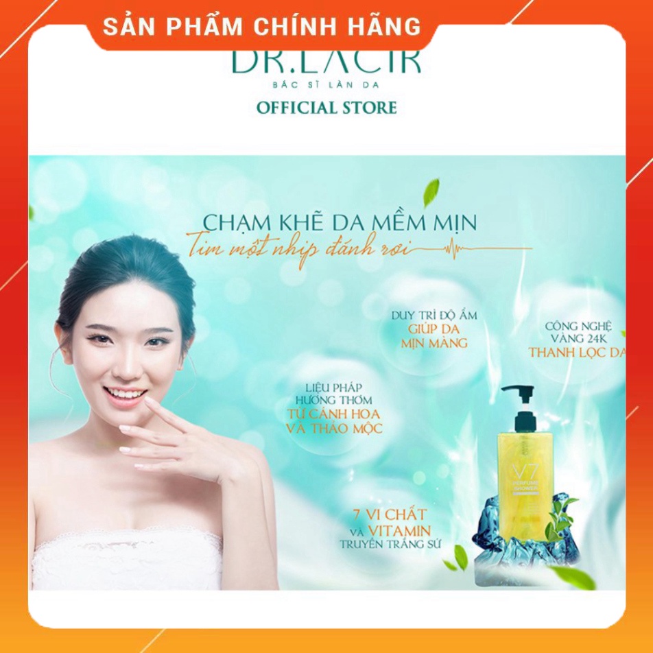 Sữa Tắm trắng sáng da V7 Pefrume Shower Dr Lacir 350ml DR31