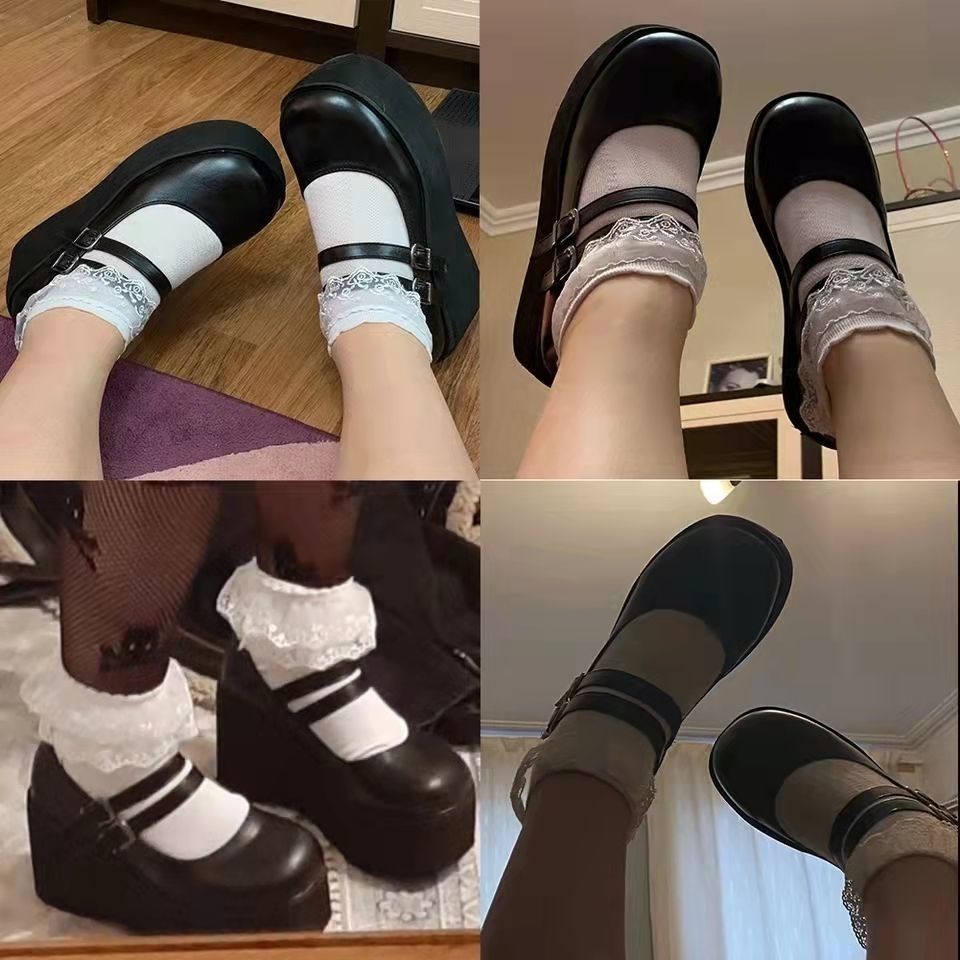 Giày Da Đế Xuồng Phong Cách Gothic Thời Trang Cho Nữ