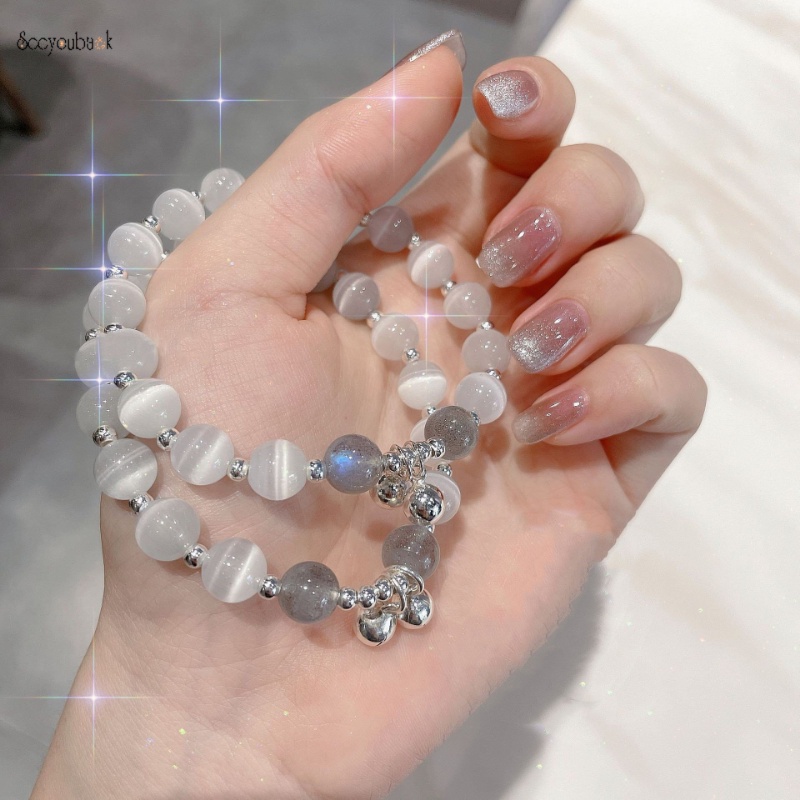 Vòng Tay Chuỗi Hạt Đá Mắt Mèo Dễ Thương Ngọt Ngào Cho Nữ